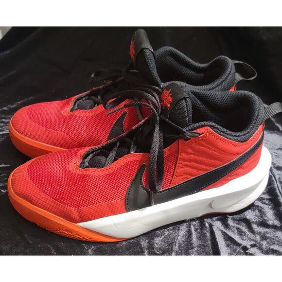 Nike Hustle DX SU-21 Red Black Boys Sneakers Shoes Size 6y Lace-Up - Picture 2 of 14